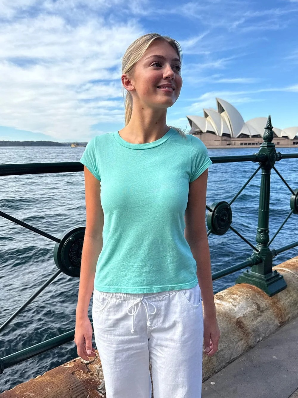 Brandy Melville Mint Green Short Sleeve Crewneck Tee